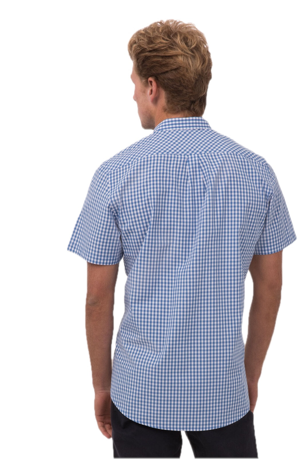 Kemeja Lengan Pendek Gingham Modern