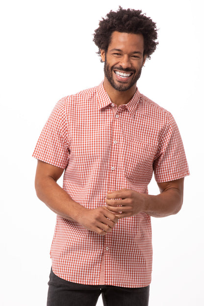 Modern Gingham Short Sleeve Dress Shirt