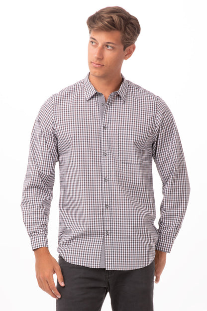 Kemeja Lengan Panjang Gingham Modern