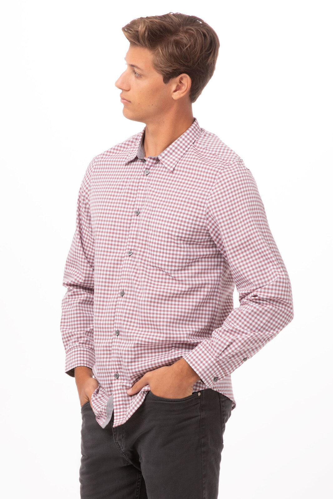 Kemeja Lengan Panjang Gingham Modern