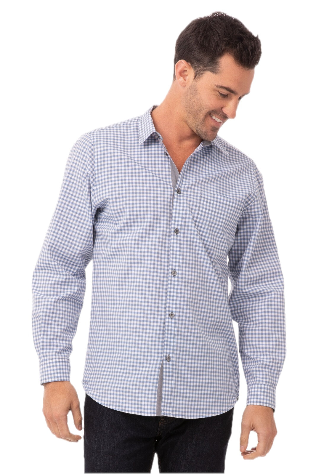 Modern Gingham Long Sleeve Dress Shirt