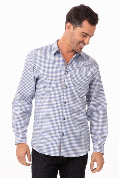 Kemeja Lengan Panjang Gingham Modern