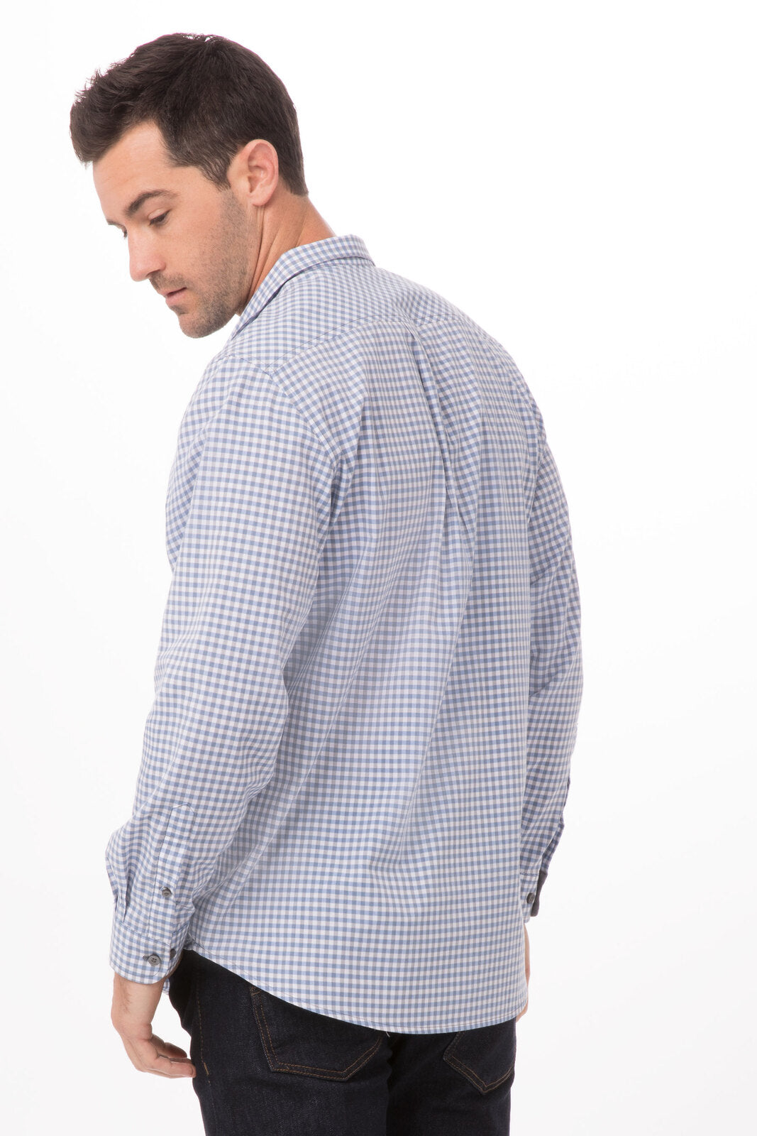 Kemeja Lengan Panjang Gingham Modern