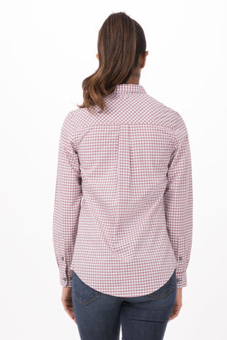 Modern Gingham Long Sleeve Dress Shirt Womens