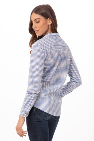 Modern Gingham Long Sleeve Dress Shirt Womens