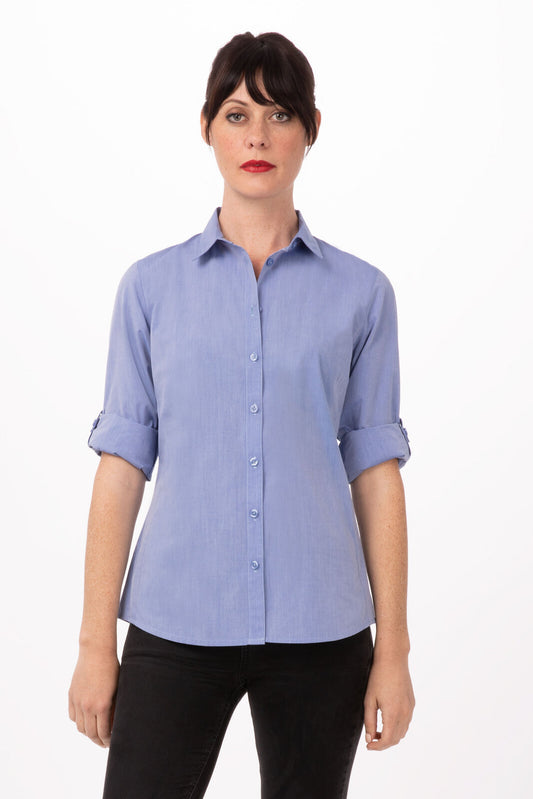 Camisa feminina moderna em cambraia