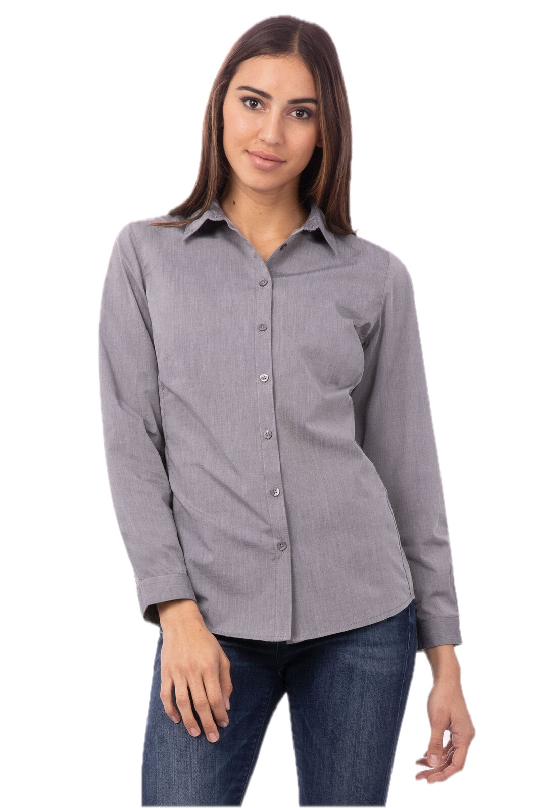 Modern Chambray Dress Shirt Womens