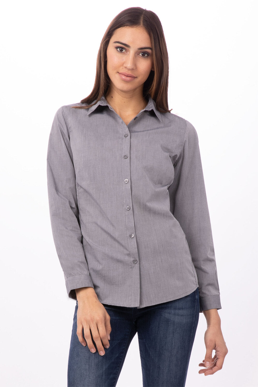 Camisa feminina moderna em cambraia