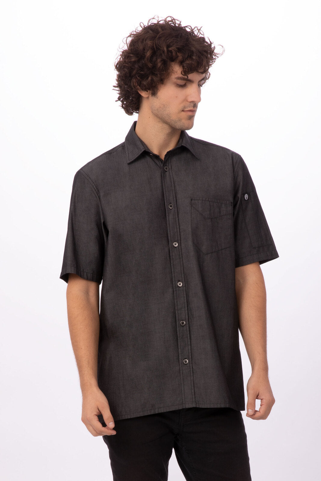 Kemeja Denim Lengan Pendek Detroit