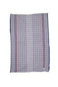Tea Towel Red, White, Blue Check- White