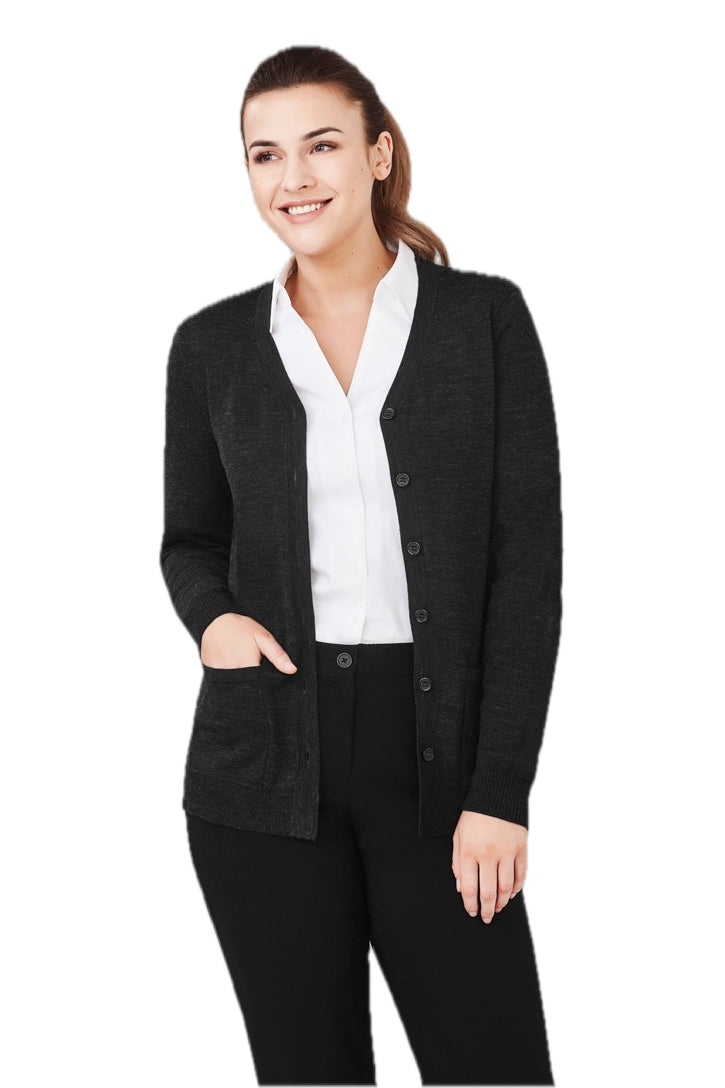 Cardigan feminino de malha com botão frontal