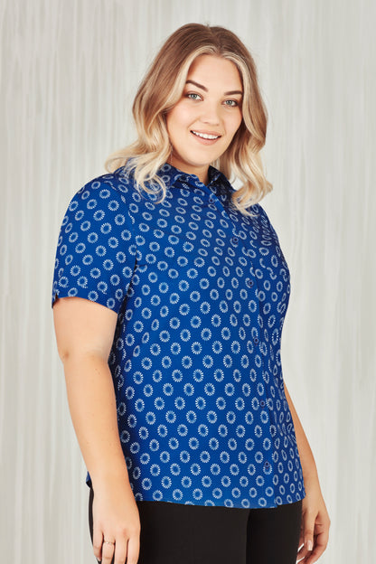 Kemeja Lengan Pendek Wanita Motif Bunga Daisy Florence