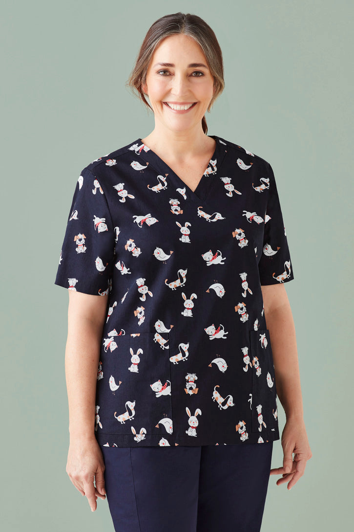 Top feminino estampado Best Friends Scrub