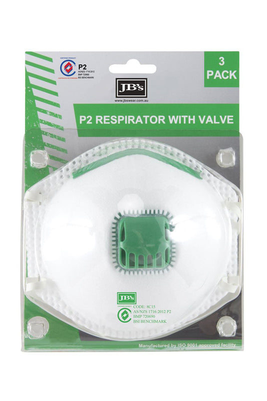 Blister (3pc) P2 Respirator With Valve
