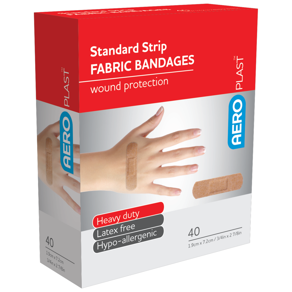 AEROPLAST Premium Fabric Standard Strip 7.2 x 1.9cm Box/40
