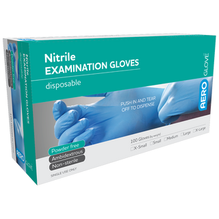 AEROGLOVE Large Nitrile Powder-Free Gloves Box/100