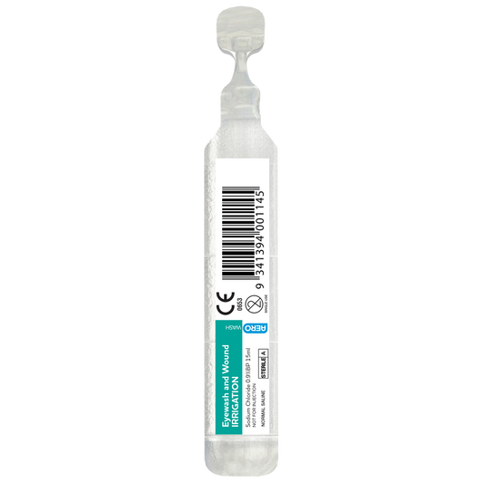 AEROWASH Sodium Chloride Eyewash Ampoule 15ml Box/500