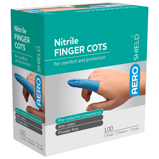 AEROSHIELD Large Nitrile Finger Cots Box/100