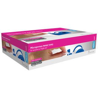 AEROTAPE White Microporous Paper Tape with Dispenser 2.5cm x 9.1M Box/12