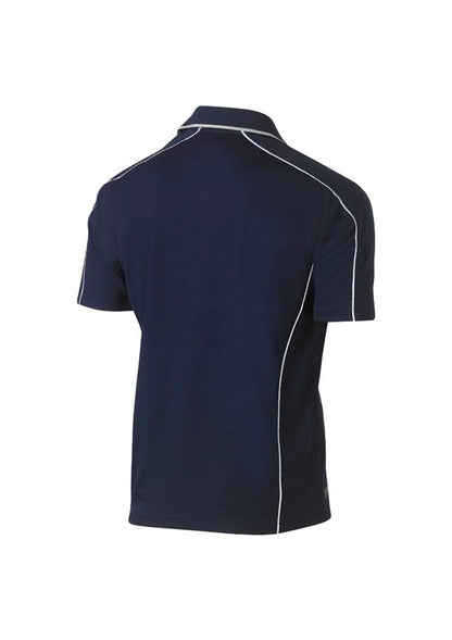 Mens Polo Mesh Keren dengan Perpipaan Reflektif