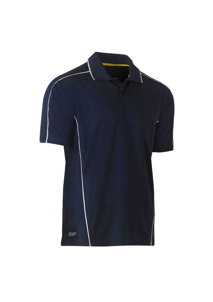 Mens Polo Mesh Keren dengan Perpipaan Reflektif