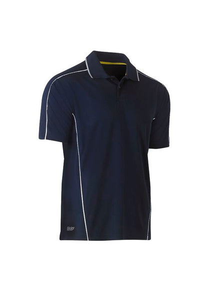 Mens Polo Mesh Keren dengan Perpipaan Reflektif