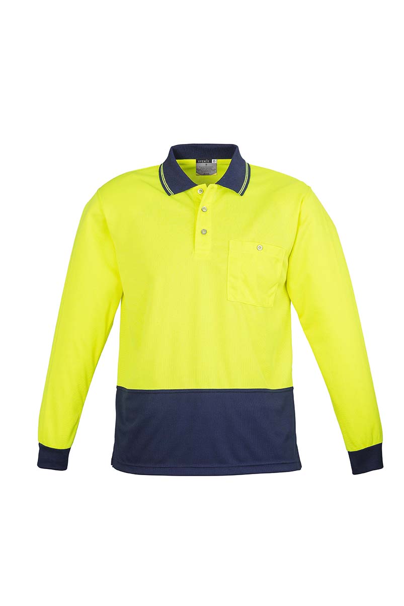 Unisex Hi Vis Basic Long Sleeve Polo