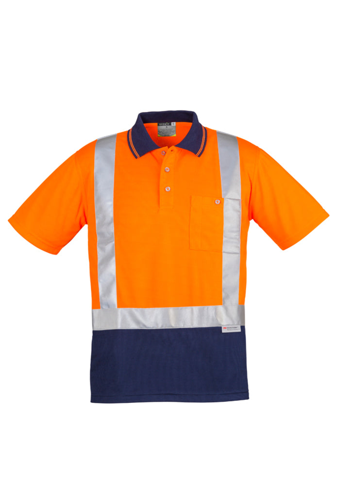 Polo Pria Hi Vis Splicing Lengan Pendek - Bahu Tertutup
