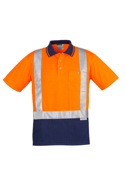 Polo Pria Hi Vis Splicing Lengan Pendek - Bahu Tertutup