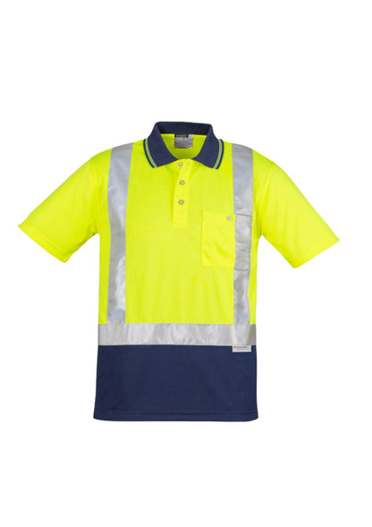 Polo Pria Hi Vis Splicing Lengan Pendek - Bahu Tertutup