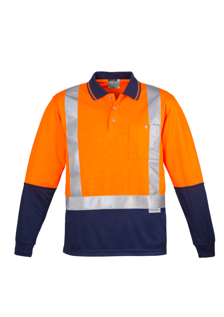 Polo masculino de manga comprida emendada Hi Vis - ombro gravado