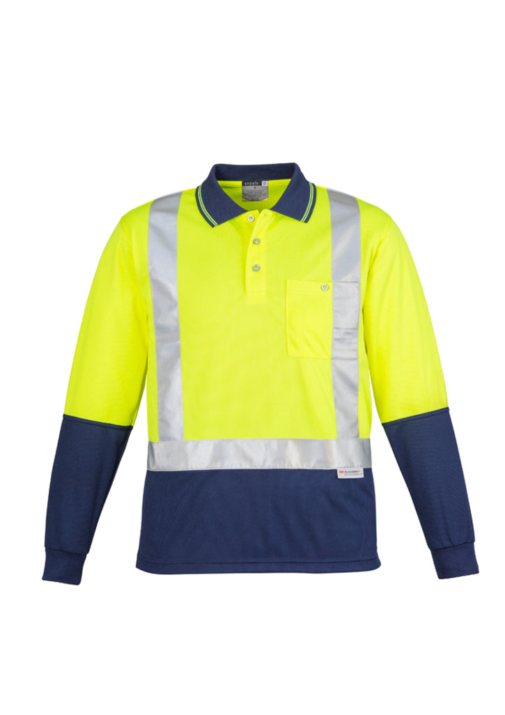 Polo masculino de manga comprida emendada Hi Vis - ombro gravado
