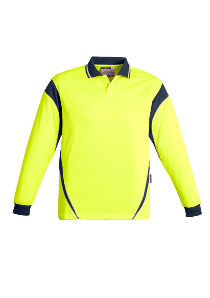 Polo masculino Hi Vis Aztec de manga comprida