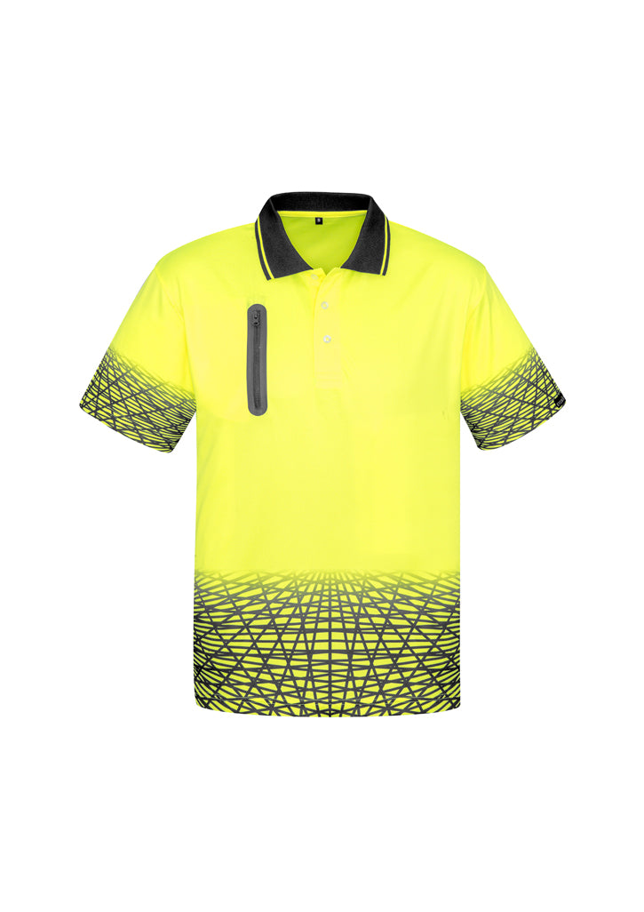 Polo masculino Hi Vis Tracks de manga curta