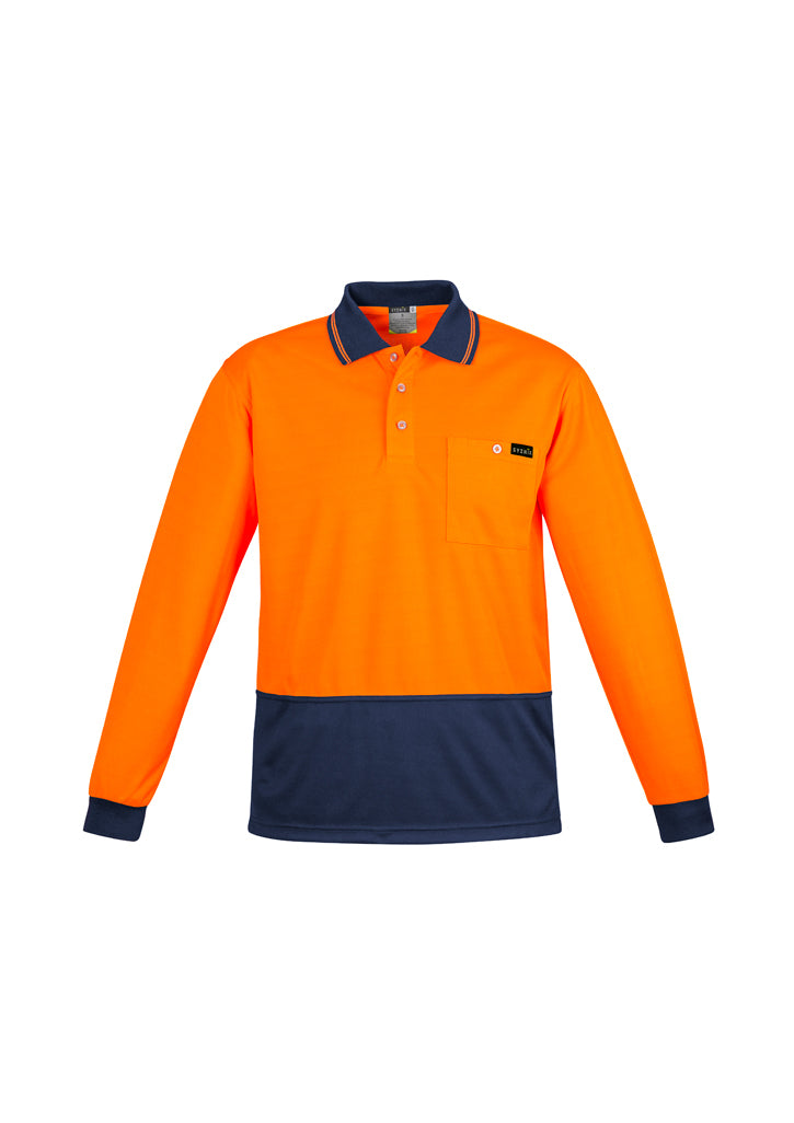 Polo Pria Hi Vis Nyaman Lengan Panjang Belakang