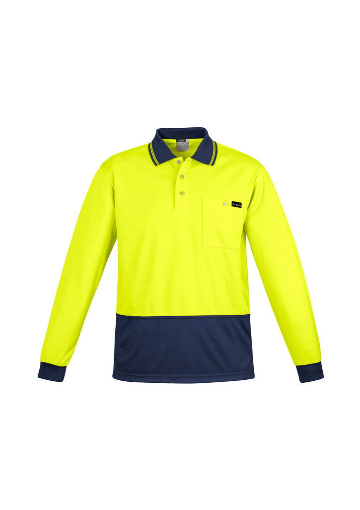 Polo Pria Hi Vis Nyaman Lengan Panjang Belakang