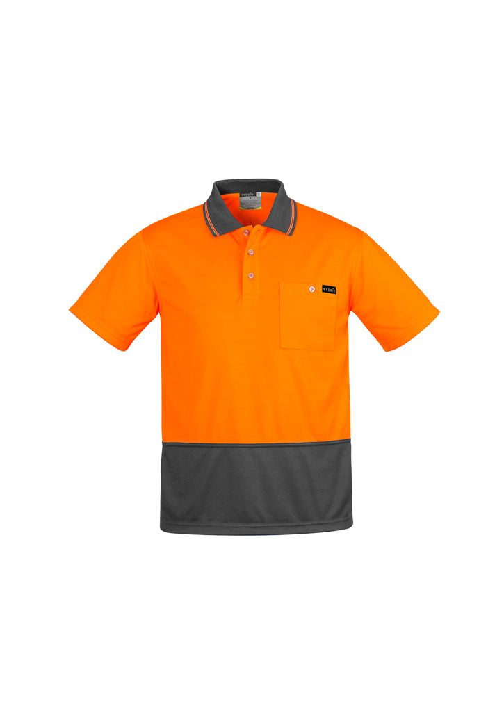 Polo masculino de manga curta com costas Hi Vis Comfort