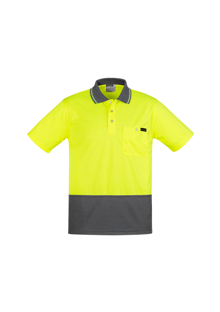 Polo masculino de manga curta com costas Hi Vis Comfort