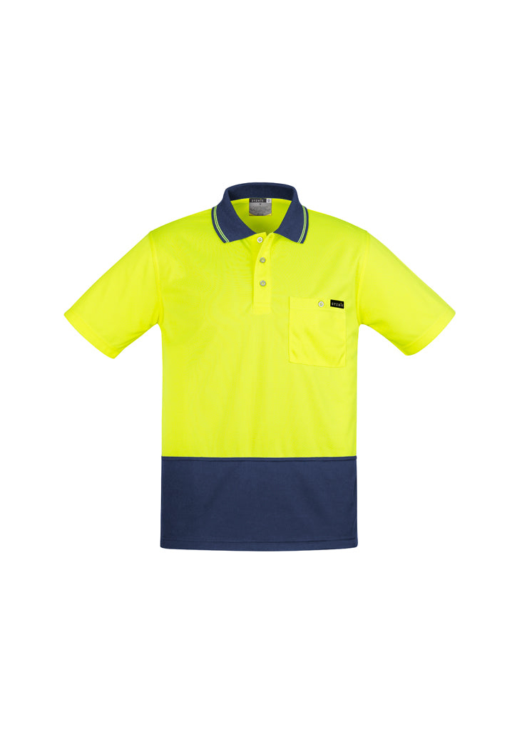 Polo masculino de manga curta com costas Hi Vis Comfort