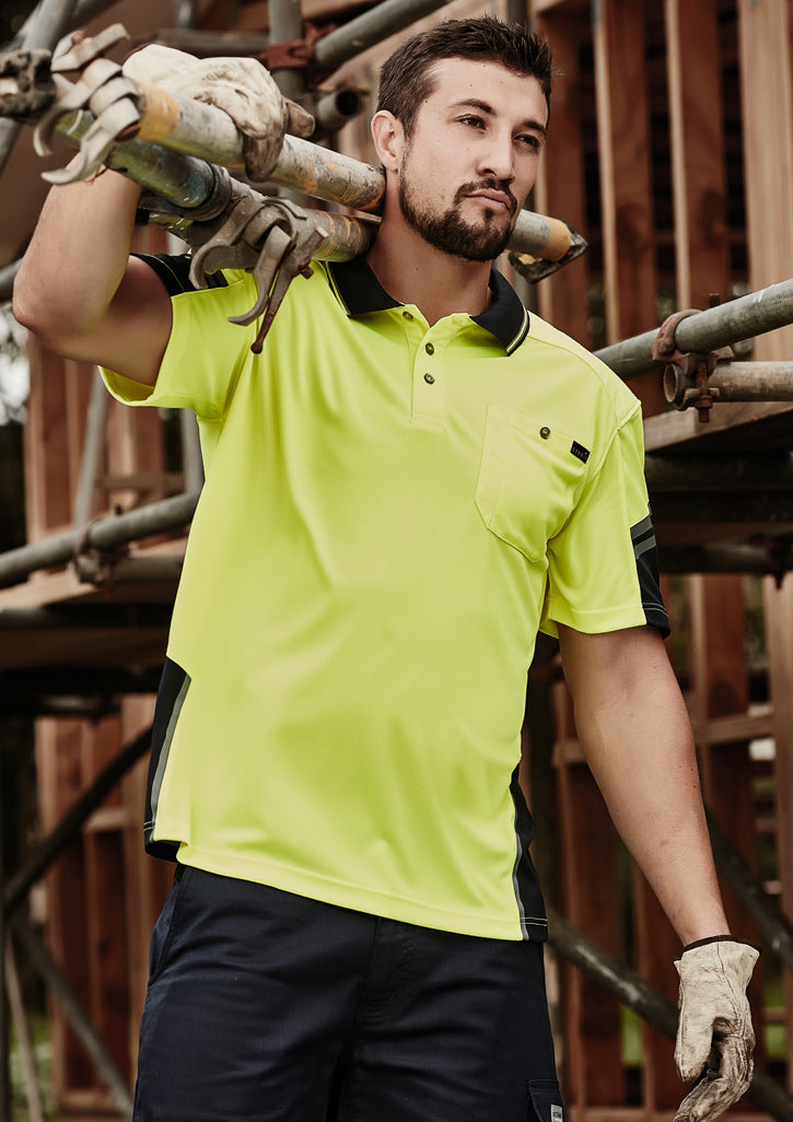 Polo masculino de manga curta Hi Vis reforçado esquadrão