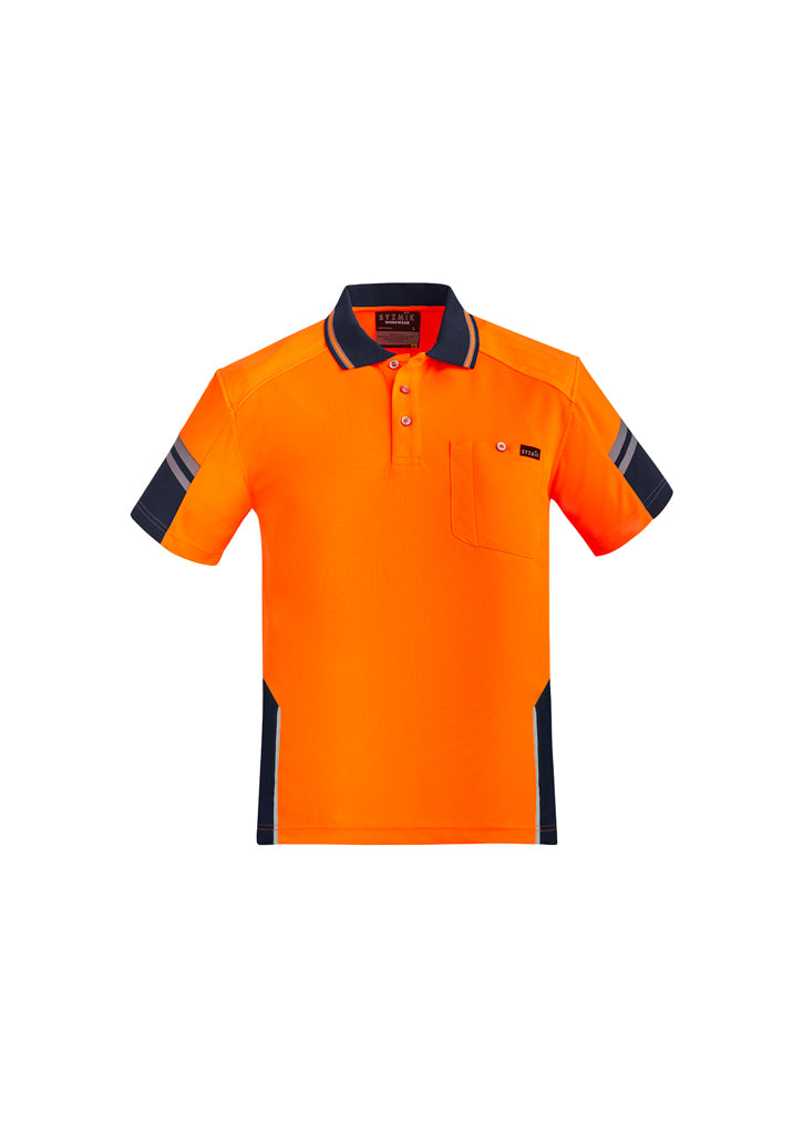 Polo masculino de manga curta Hi Vis reforçado esquadrão