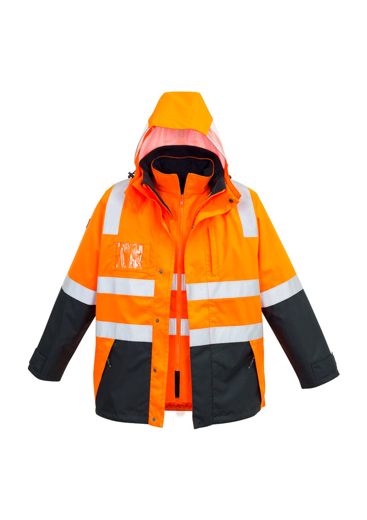 Jaqueta impermeável masculina Hi Vis 4 em 1