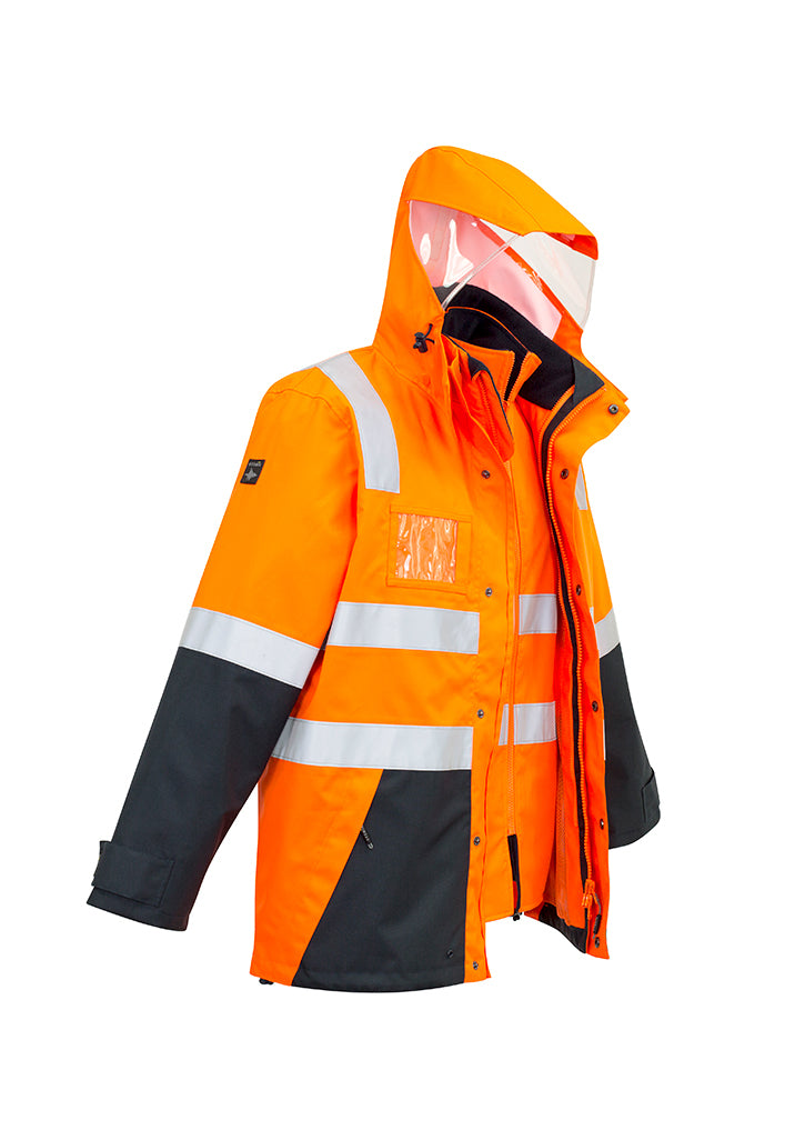 Jaqueta impermeável masculina Hi Vis 4 em 1