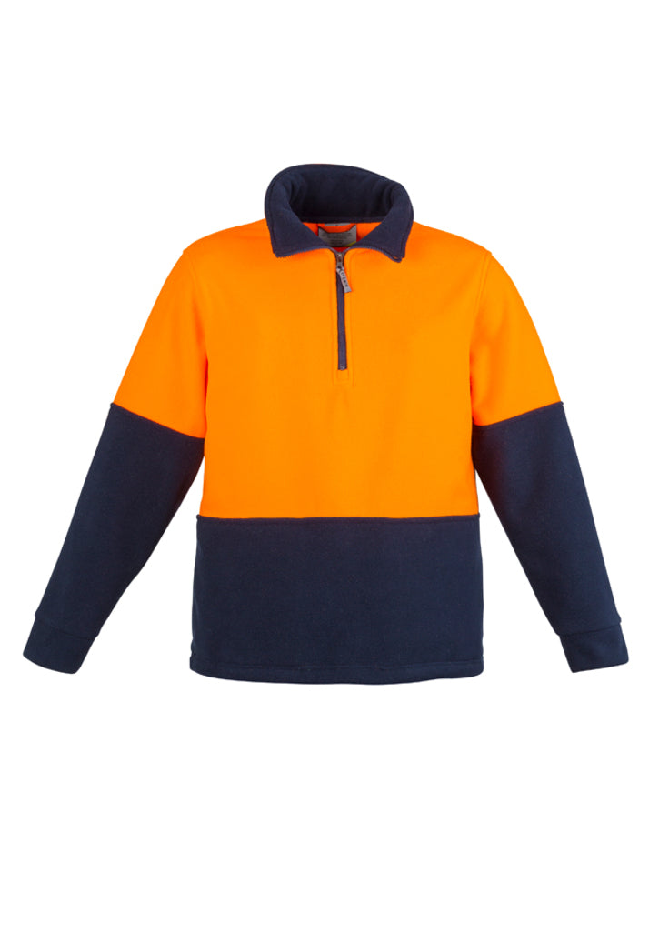 Pulôver de lã polar unissex Hi Vis 1/2 Zip