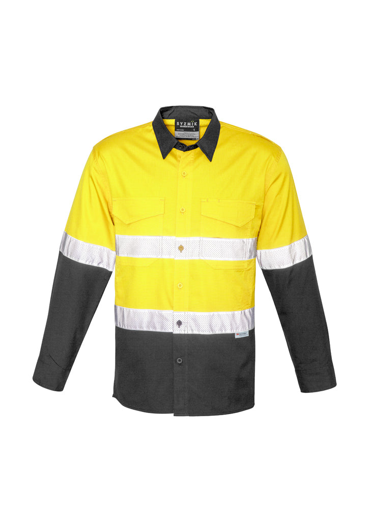 Masculino Rugged Cooling HI Vis Taped manga comprida Camisa