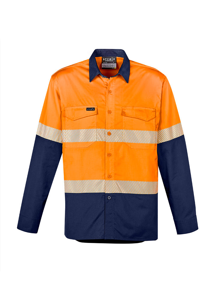 Fita segmentada de alta visibilidade para resfriamento robusto masculino Camisa de manga comprida