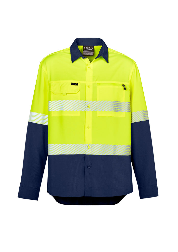 Kemeja Pria Lengan Panjang Pita Segmen Luar Ruangan Hi Vis Tinggi