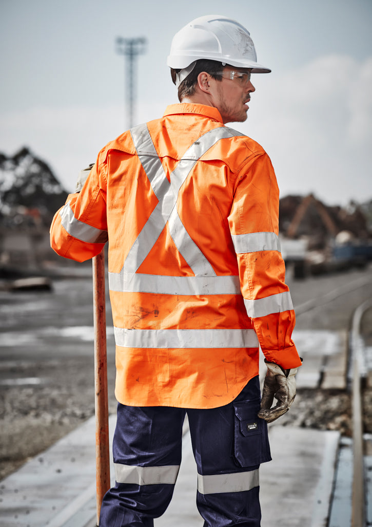 Camisa masculina de manga comprida Hi Vis X com fita traseira