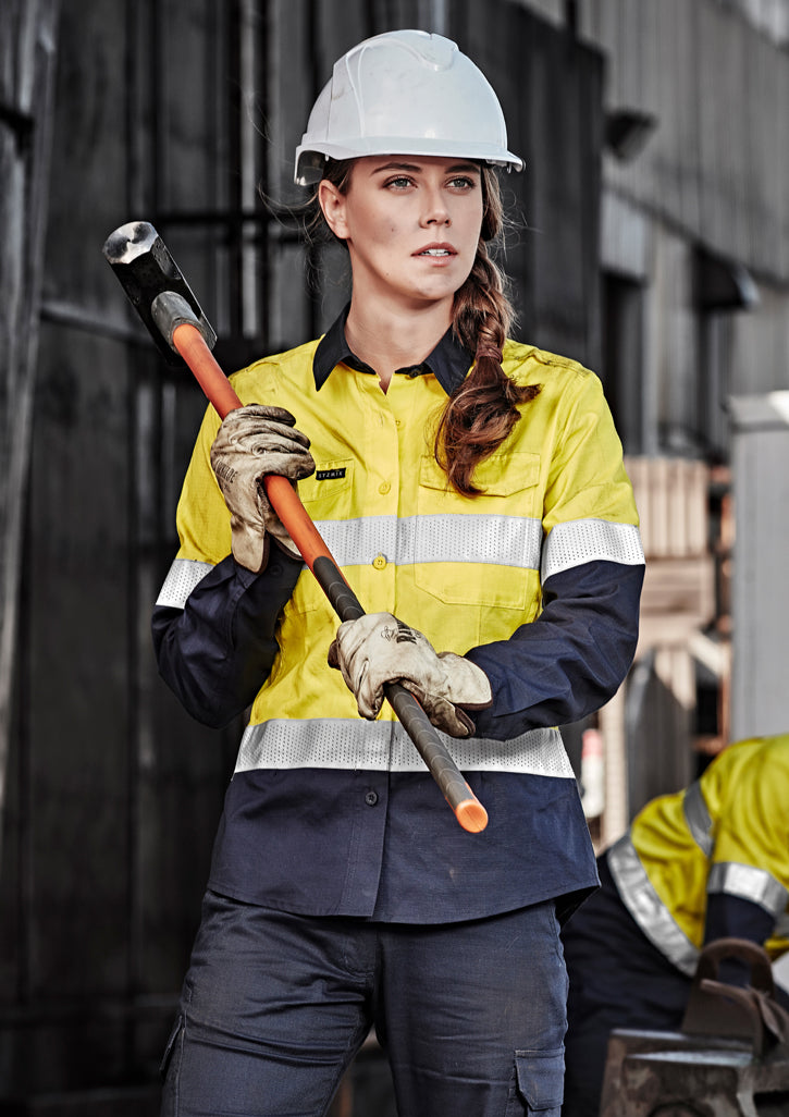 Womens Rugged Cooling HI Vis Taped Long Sleeve Shirt