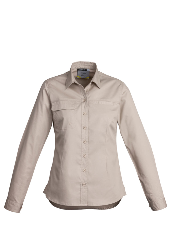 Camisa feminina leve Tradie de manga comprida